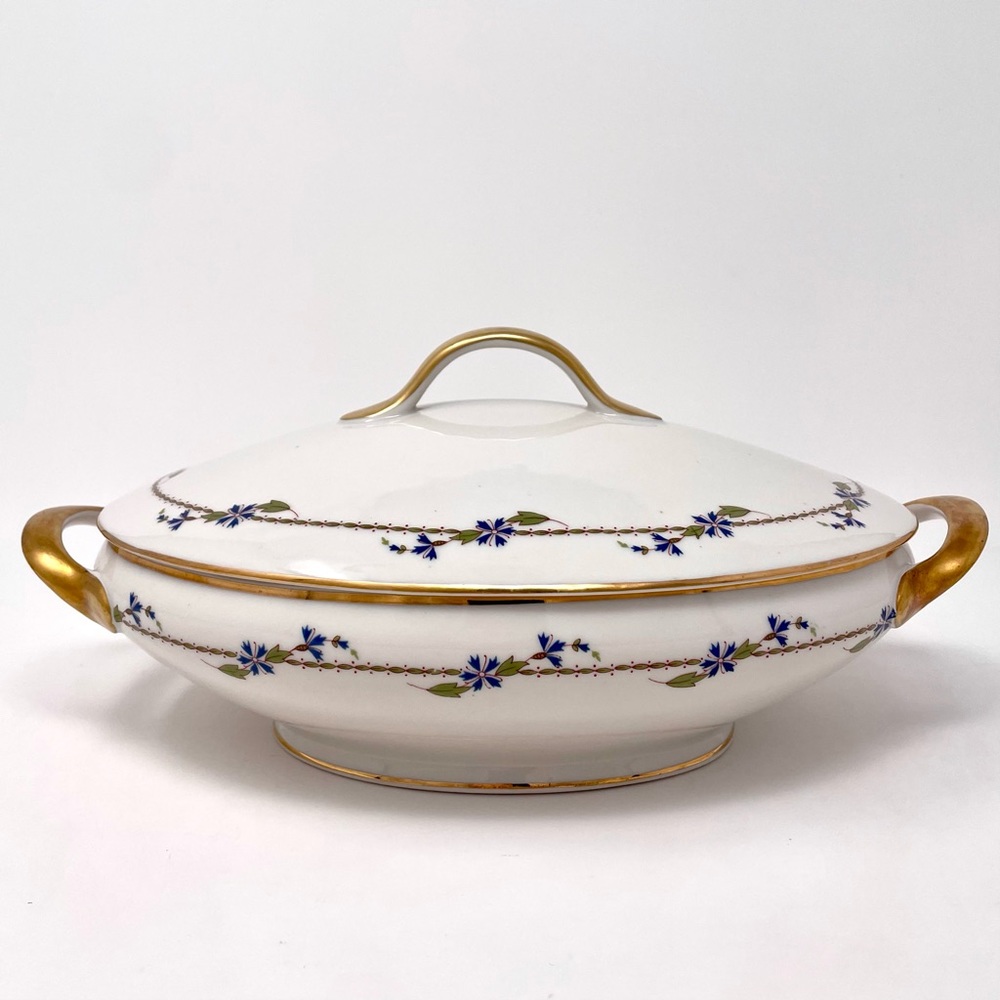 TV Tressemanes & Vogt Limoges France Stern Brothers Oval Covered Vegetable Dish